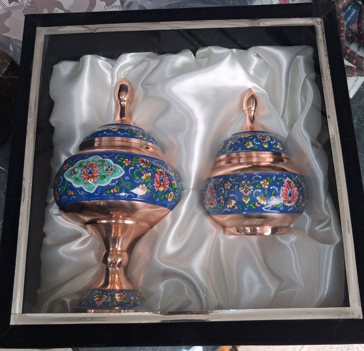 ست شکلات خوری پرداز ارتفاع ۲۶ و قندان پرداز ارتفاع ۱۴ با جعبه جیر